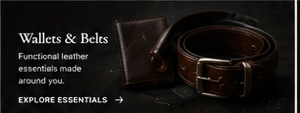 Leather wallet and belt